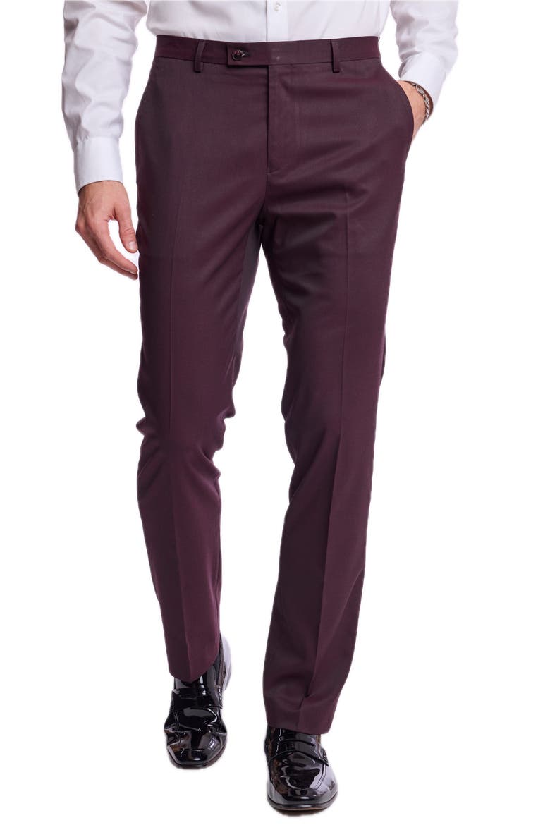 Slim Downing Pants, Alternate, color, DEEP BURGUNDY