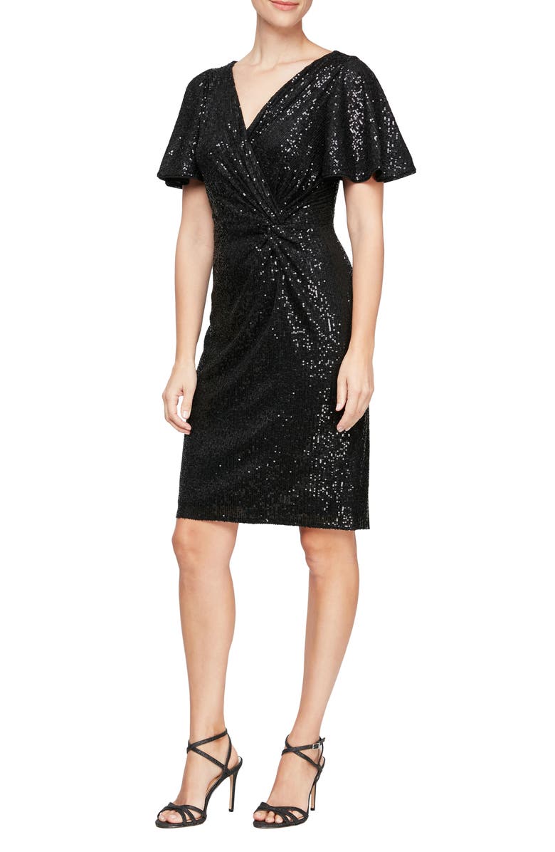 Alex Evenings Surplice V-Neck Cocktail Dress, Main, color,