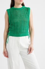 DELUC Lipari Cinched Open Stitch Sweater Vest