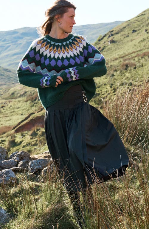 Boden Adele Fair Isle Wool, Cotton & Alpaca Blend Sweater In Green