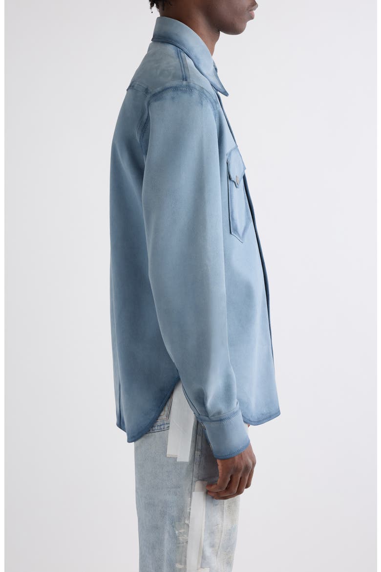 Lestern Suede Leather Overshirt, Alternate, color, LIGHT BLUE