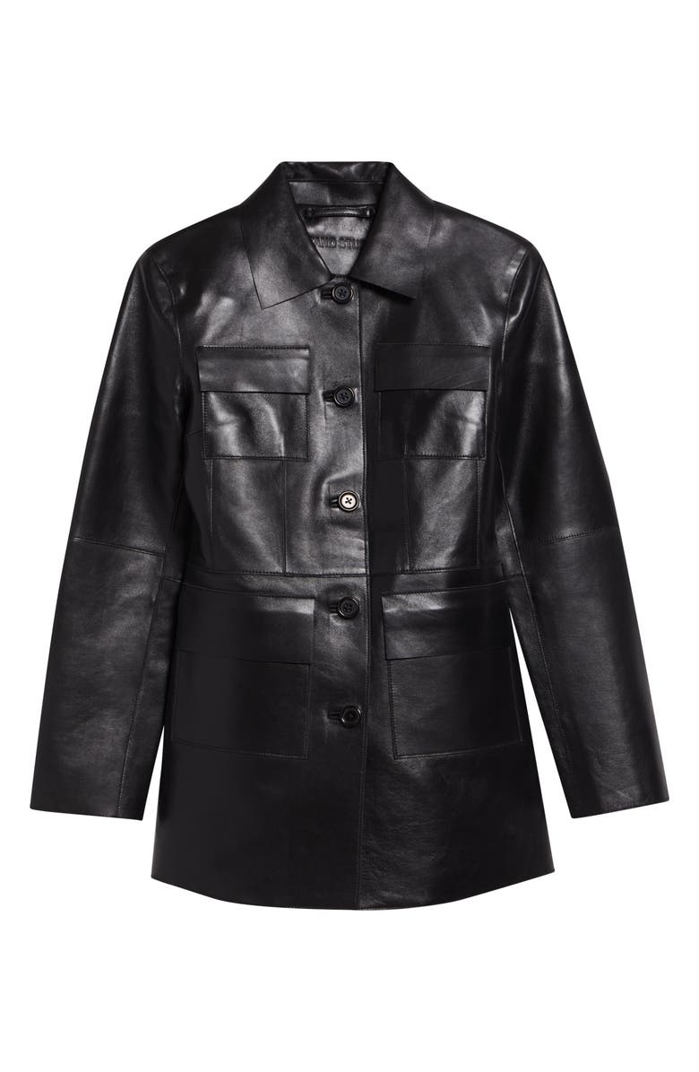 Stand Studio Kierra Leather Jacket, Main, color, Black