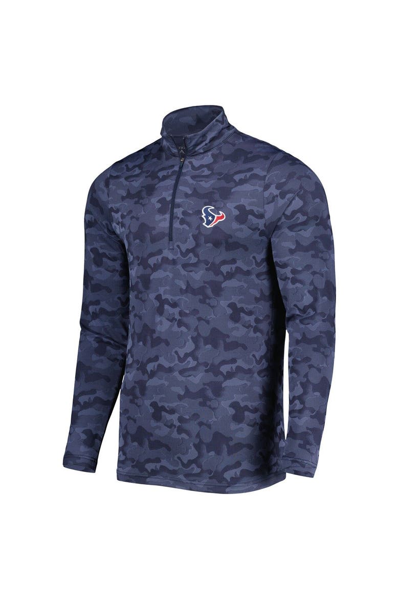 Men's Antigua Navy Houston Texans Brigade Quarter-Zip Sweatshirt, Alternate, color, Navy