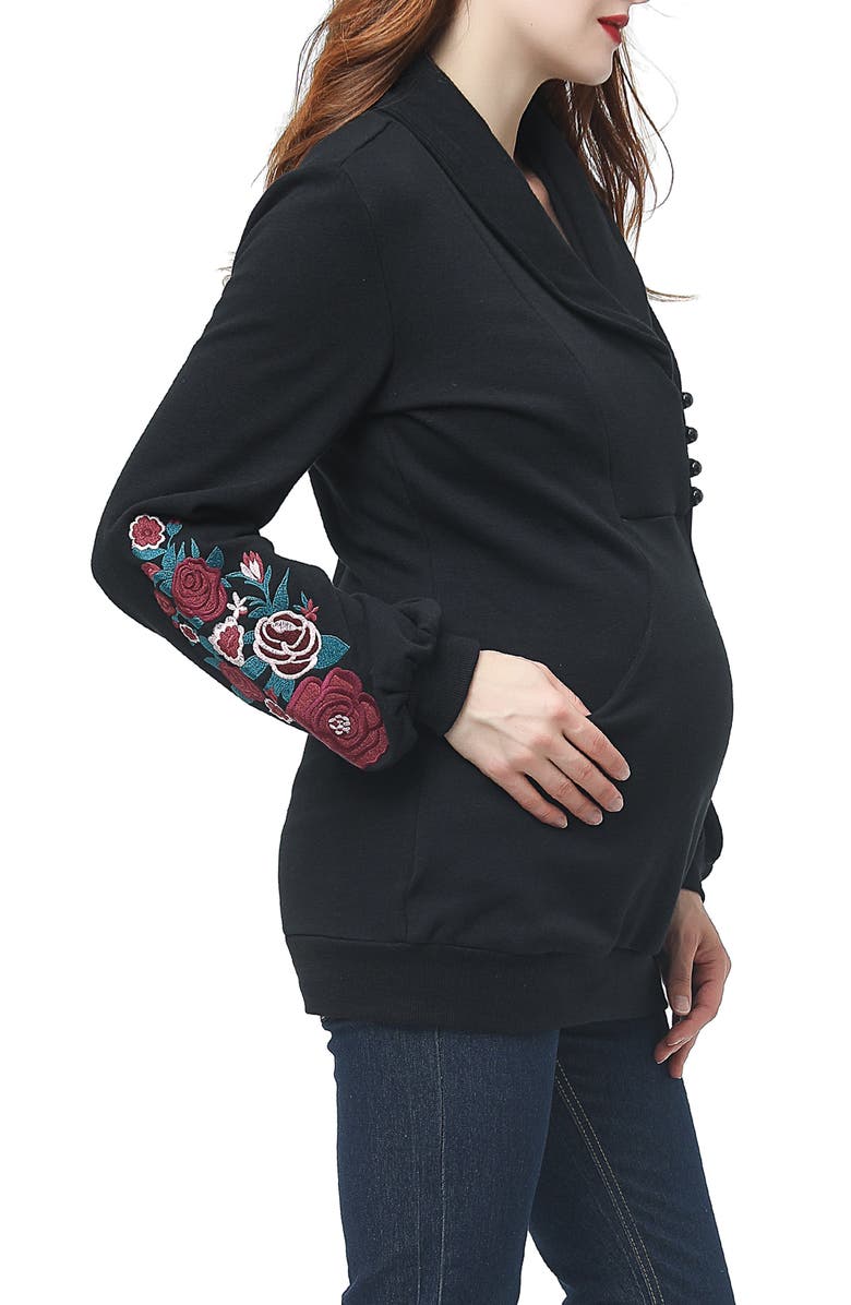 Kimi and Kai Nellie Shawl Collar Maternity Top, Alternate, color, 