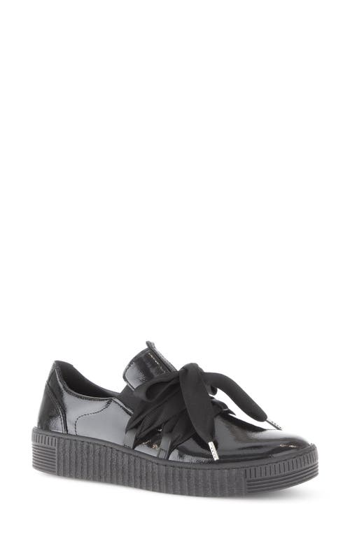 Gabor Leather Platform Sneaker In Black