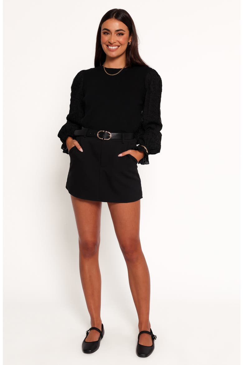 Misah Mixed Media Top, Alternate, color, BLACK
