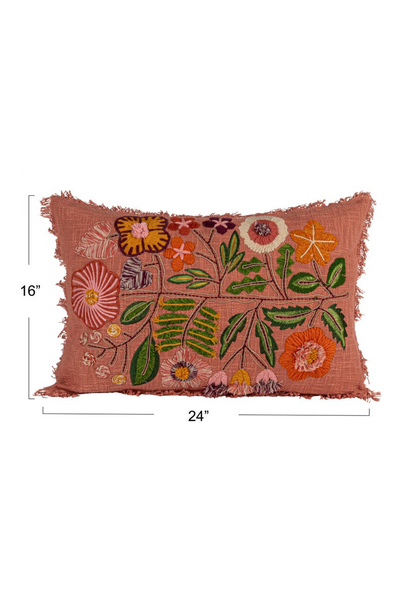 Floral Whisper Lumbar Pillow, Multicolor, Alternate, color, Pink