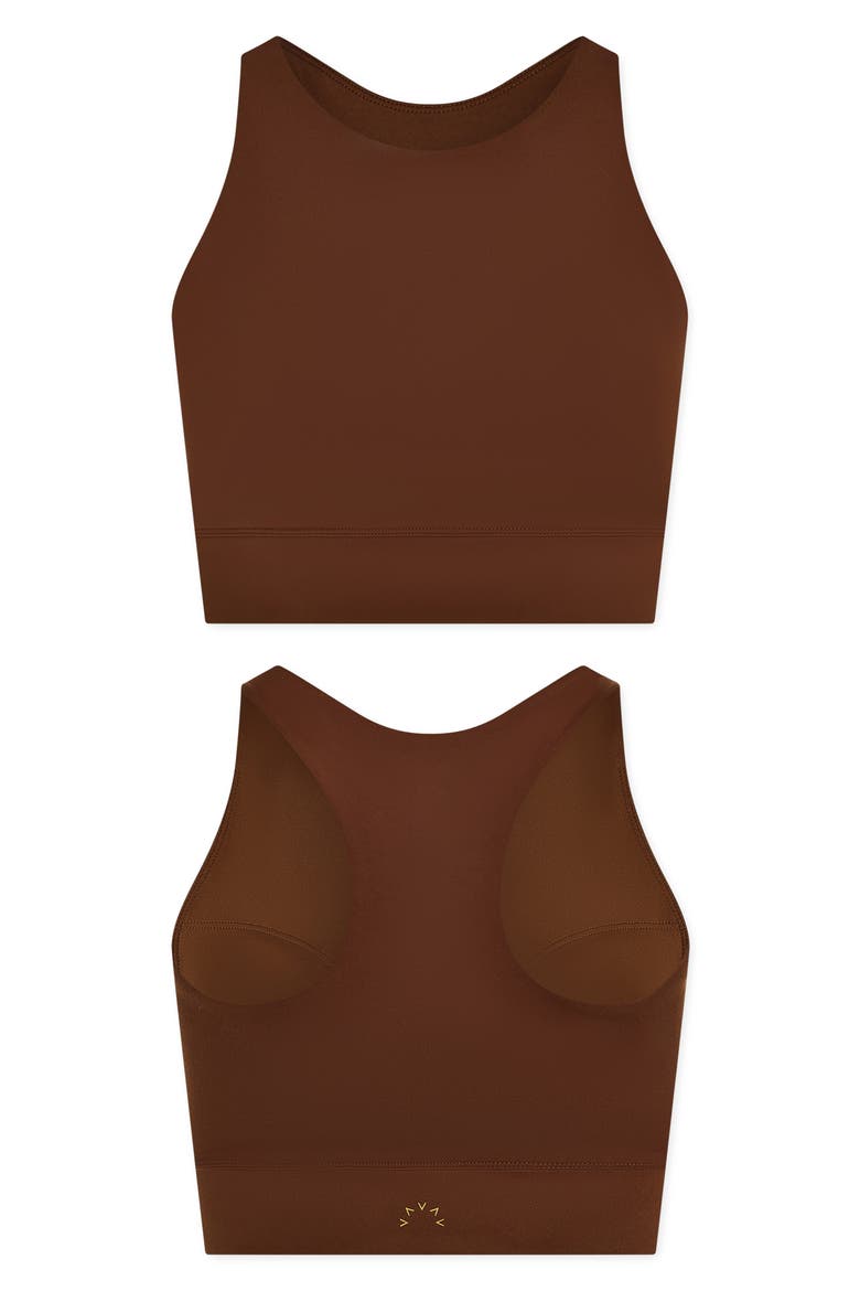 Bea Freesoft Racerback Bralette, Alternate, color, DARK WALNUT