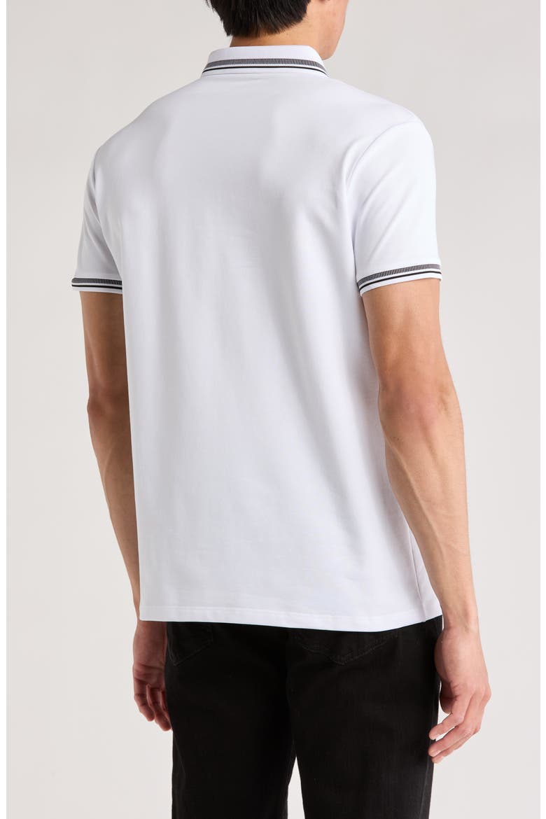 Slim Fit Stretch Cotton Knit Polo, Alternate, color, WHITE