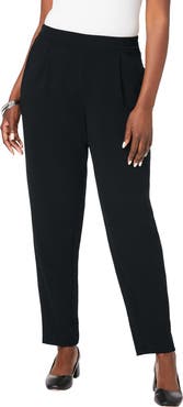 Jessica London Stretch Knit Crepe Straight Leg Pants
