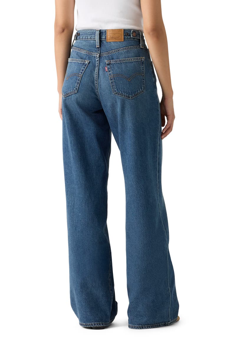 Cinch High Waist Baggy Wide Leg Jeans, Alternate, color, PASS THE PARCEL