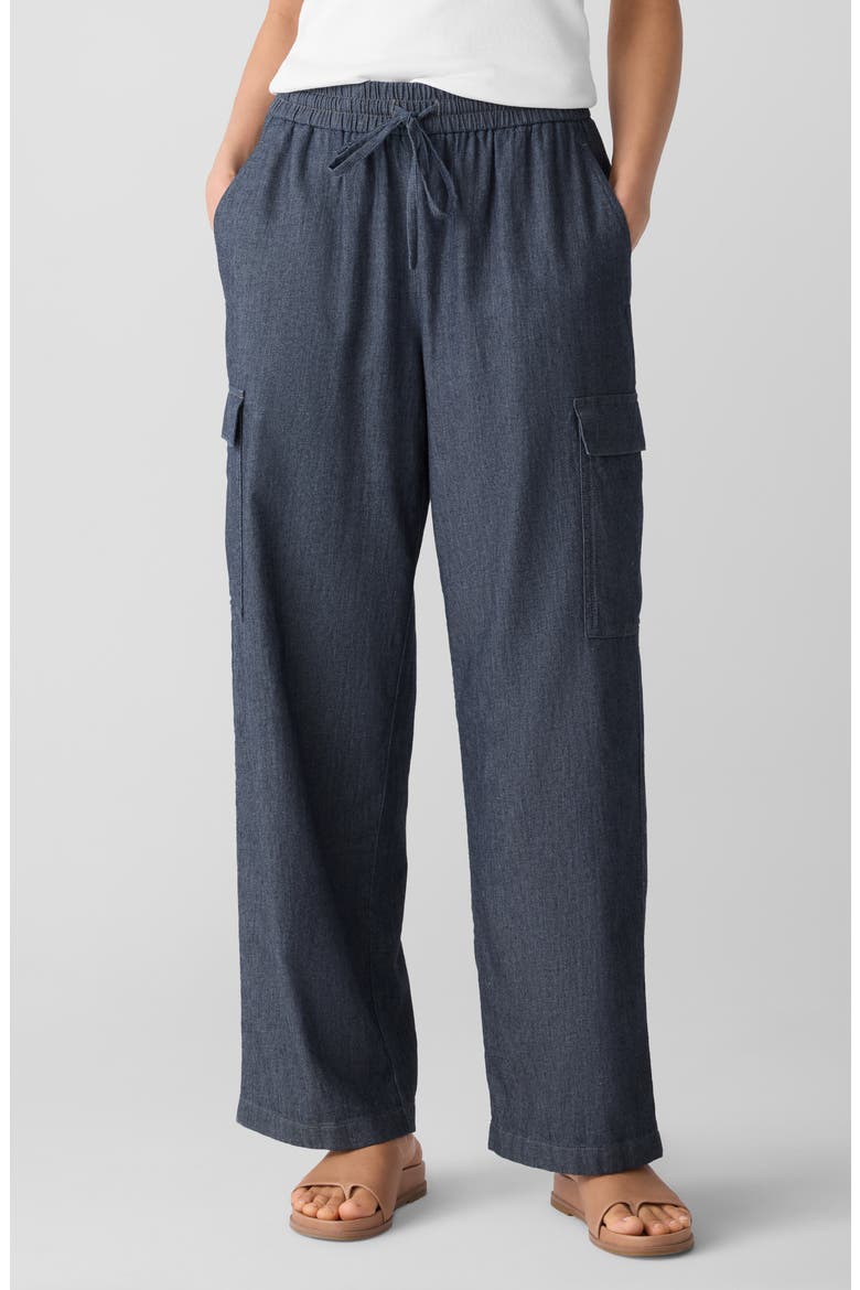 Straight Leg Organic Cotton Cargo Pants, Main, color, DENIM
