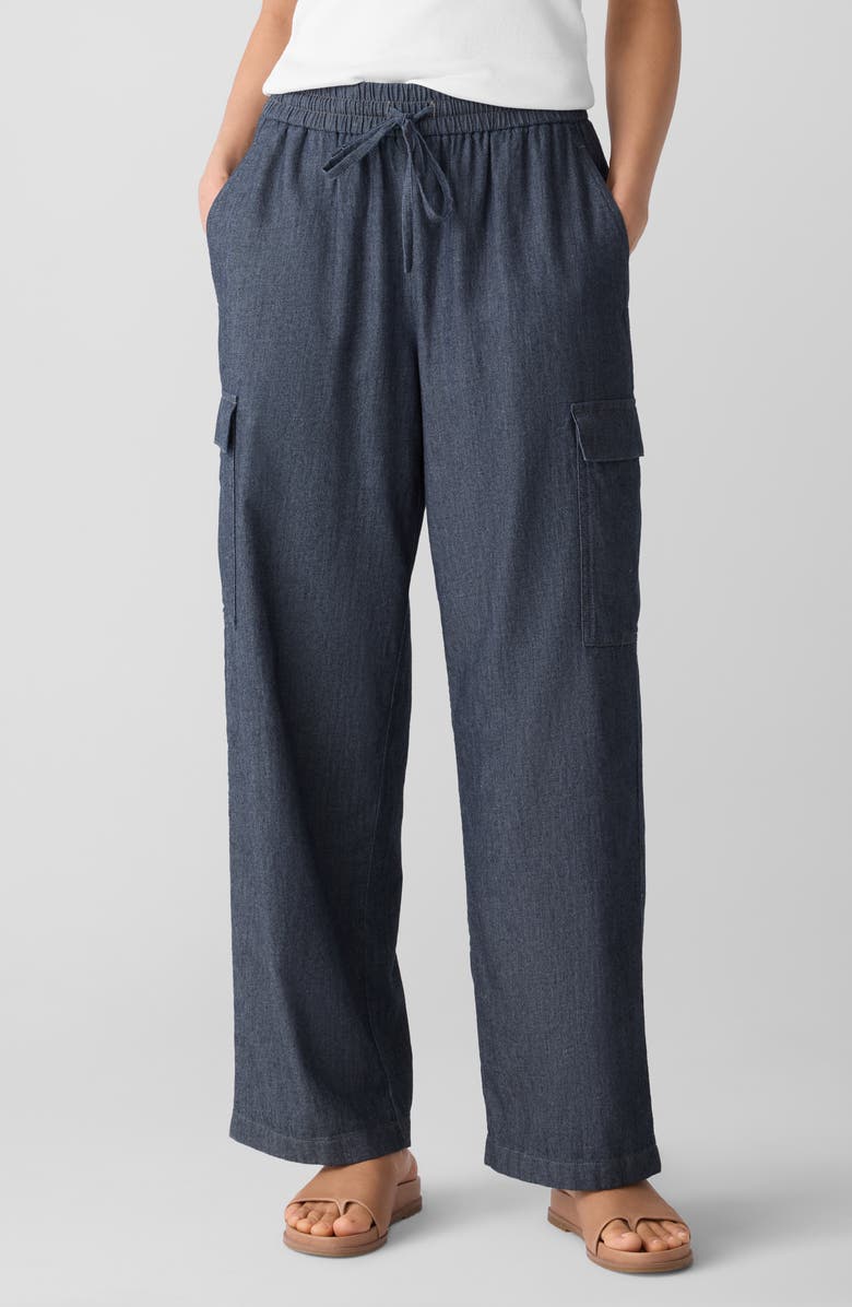 Eileen Fisher Straight Leg Organic Cotton Cargo Pants, Main, color, 