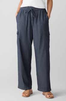 Eileen Fisher Straight Leg Organic Cotton Cargo Pants
