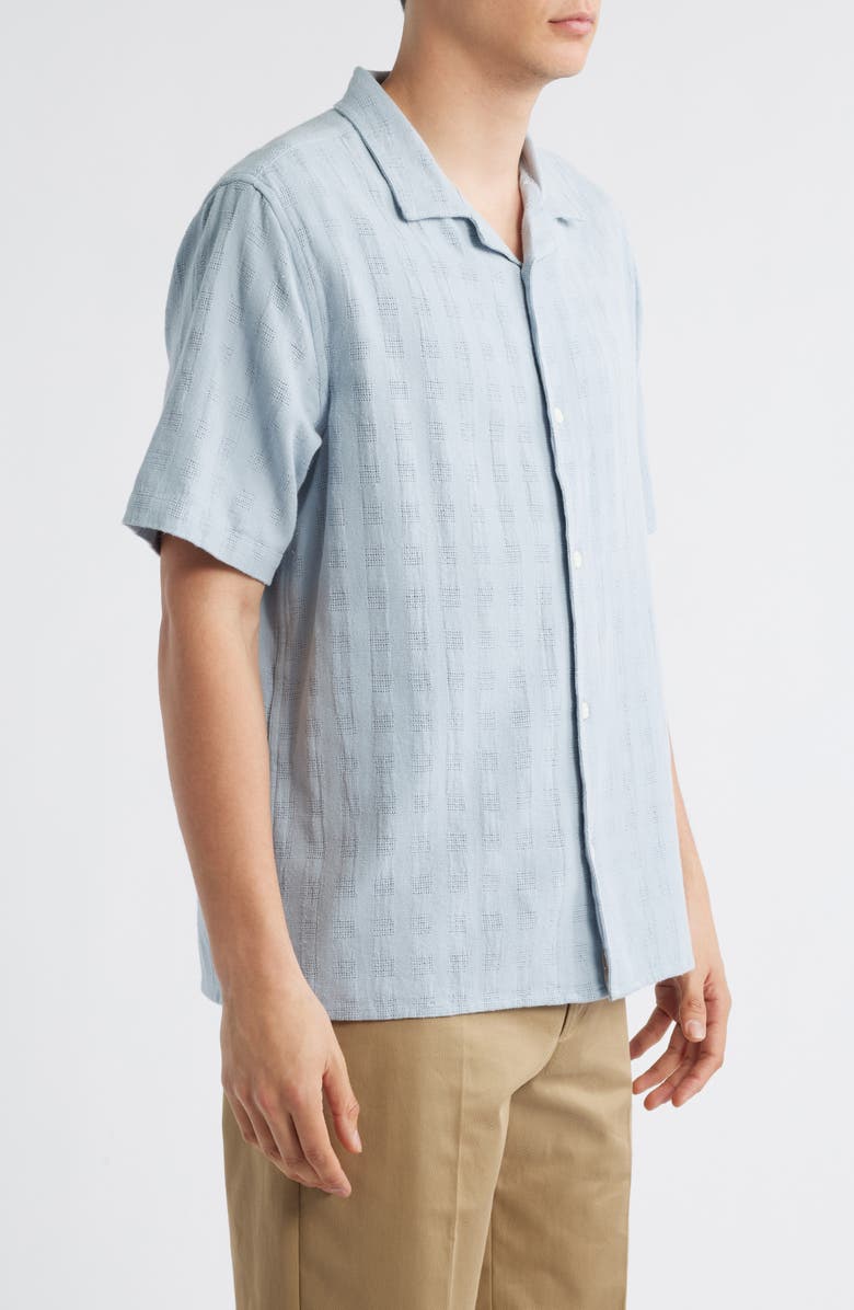 Wax London Didcot Open Weave Camp Shirt, Alternate, color, Pale Blue