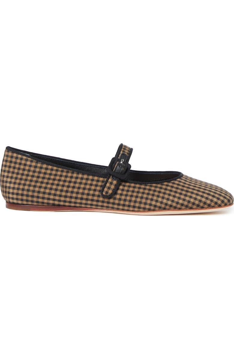 Loeffler Randall Ginger Woven Raffia Mary Jane Flat, Alternate, color, Black/ Brown/ Black