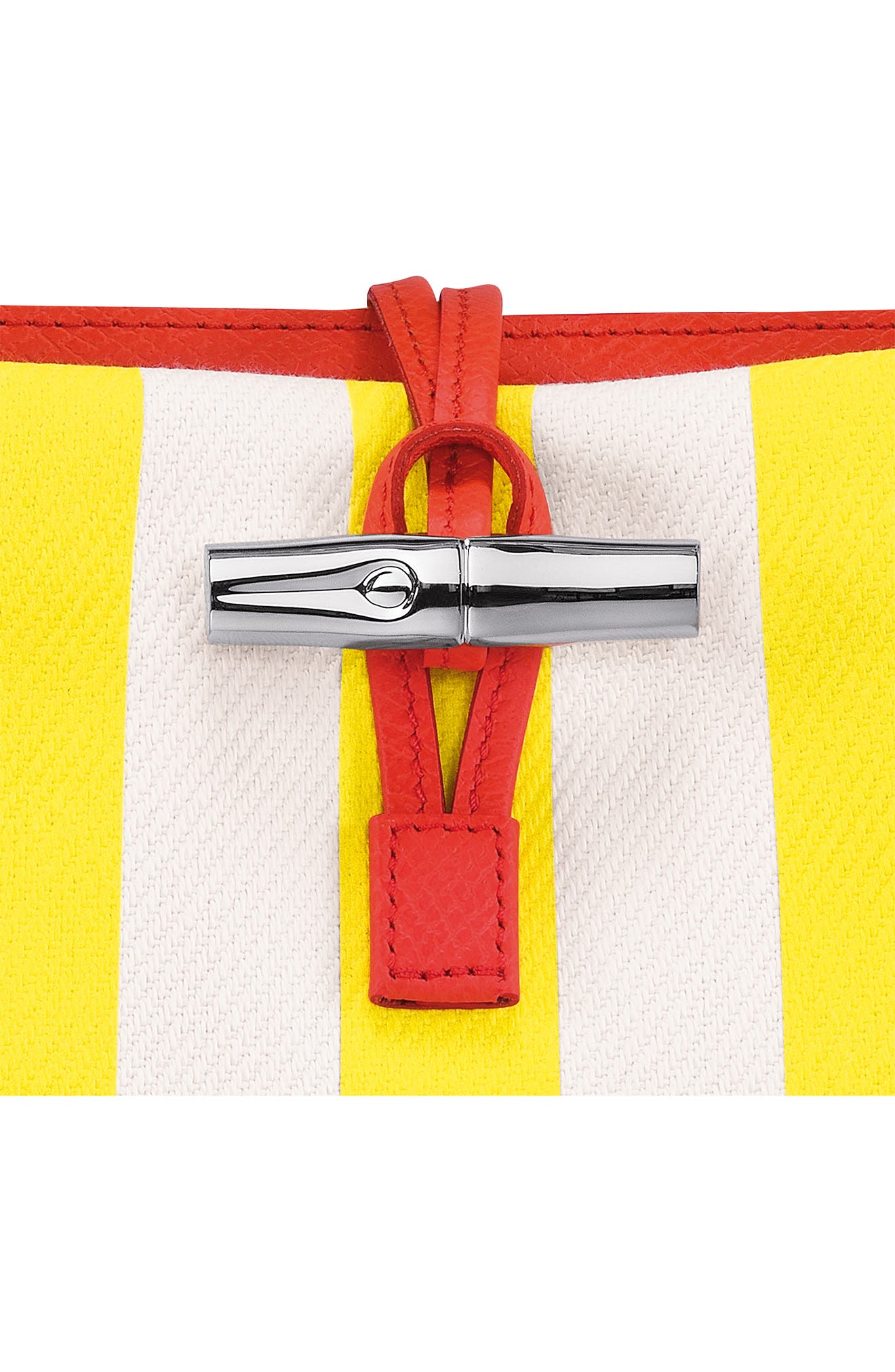 Longchamp Essential Stripe Cotton Canvas Tote Bag, Alternate, color, Yellow/ White