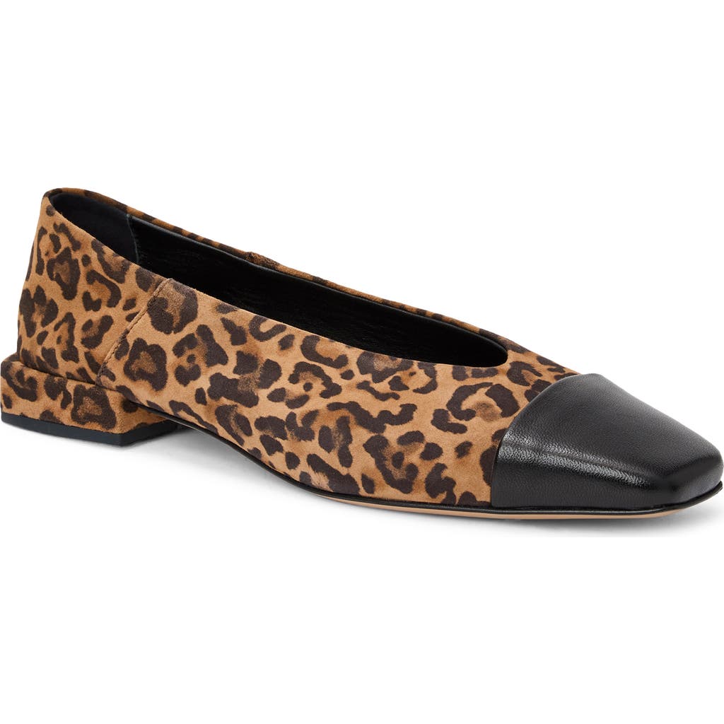 Bruno Magli Patria Square Toe Flat In Brown