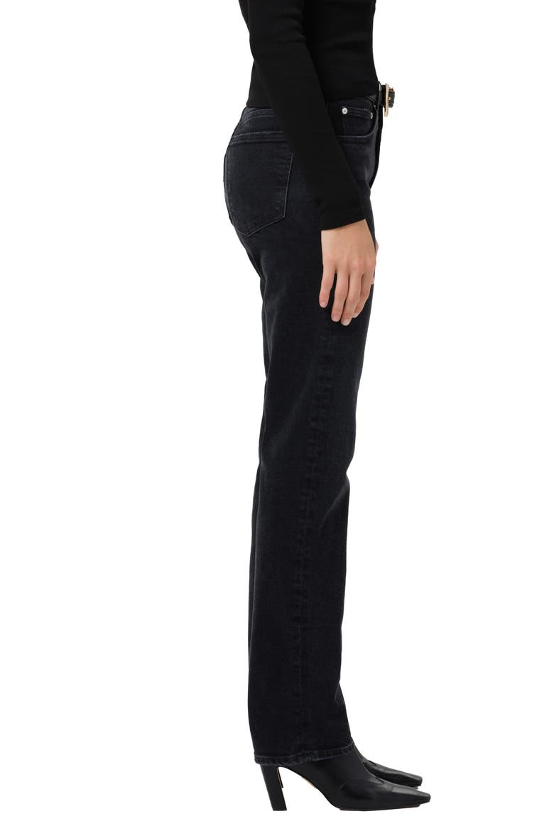 Zurie High Waist Straight Leg Jeans, Alternate, color, WILLOW BLACK