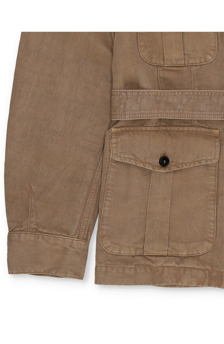 Fortela Clint Linen Sahariana Jacket, Alternate, color, Mou