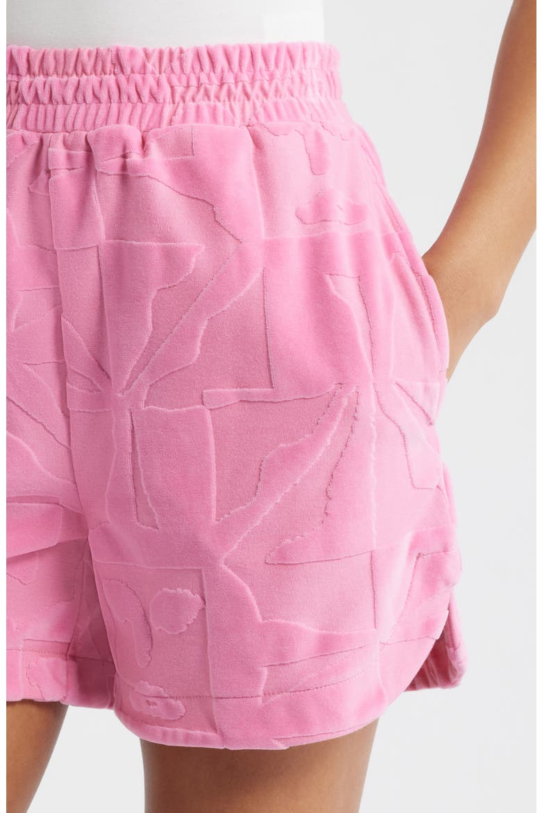 Textured French Terry Shorts, Alternate, color, WILD ORCHID