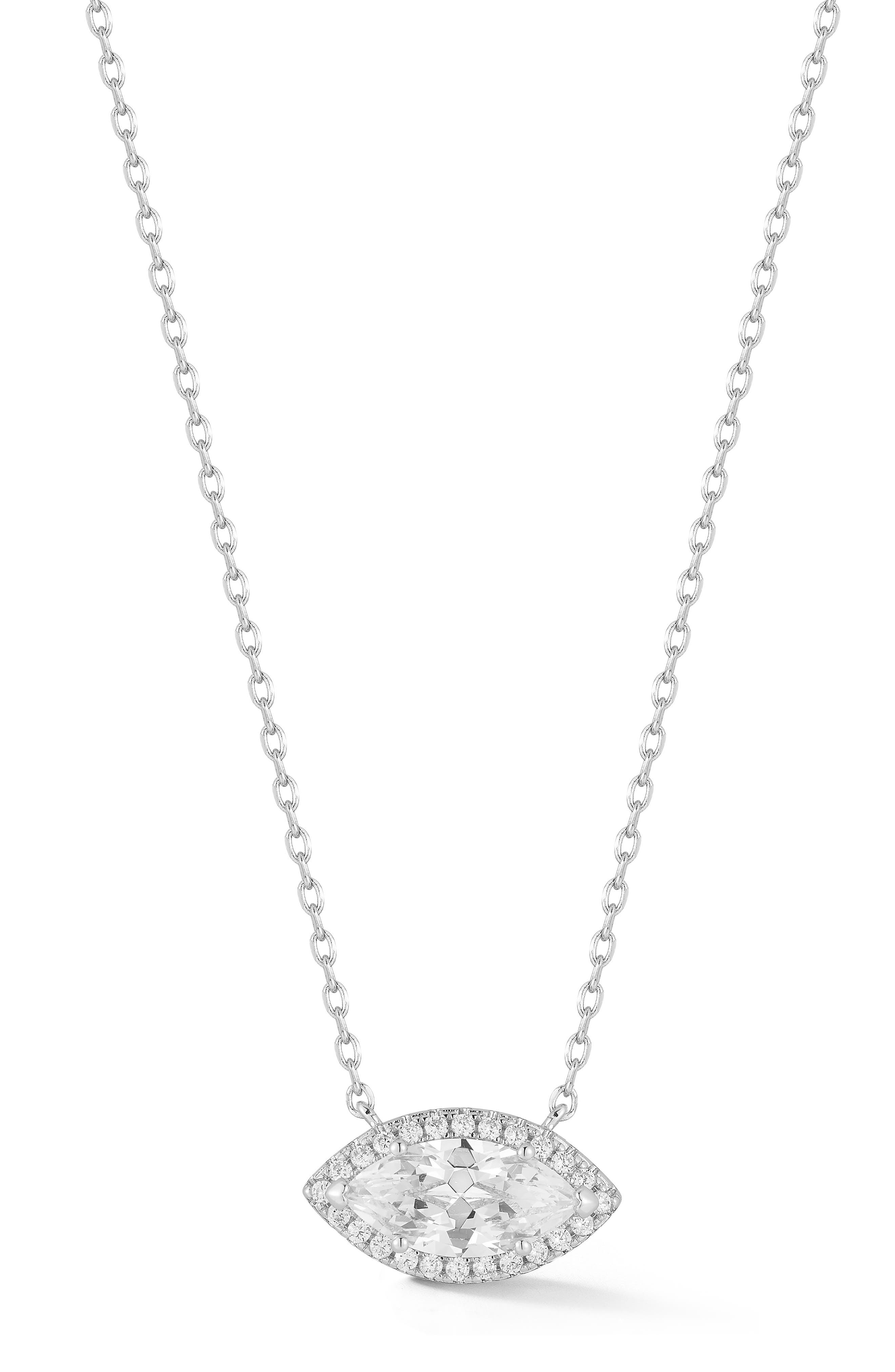 Marquise Cubic Zirconia Pendant Necklace