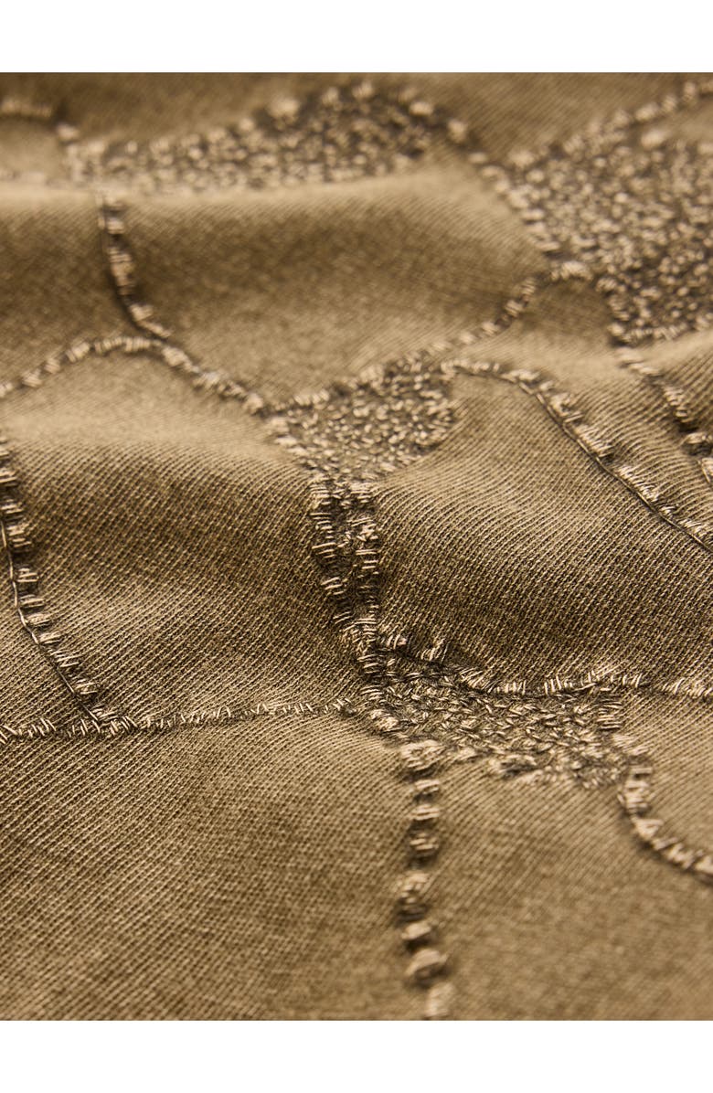 John Varvatos Desert Mountains Embroidered Organic Cotton T-Shirt, Alternate, color, Mushroom