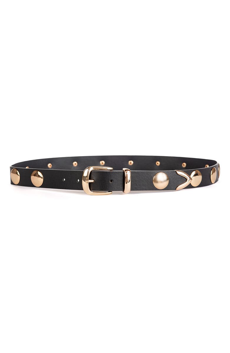 Linea Pelle Disc Stud Belt, Main, color,