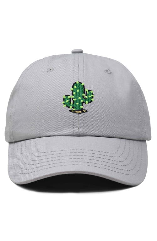 Dalix Cactus Embroidered Low Crown Cap In Gray