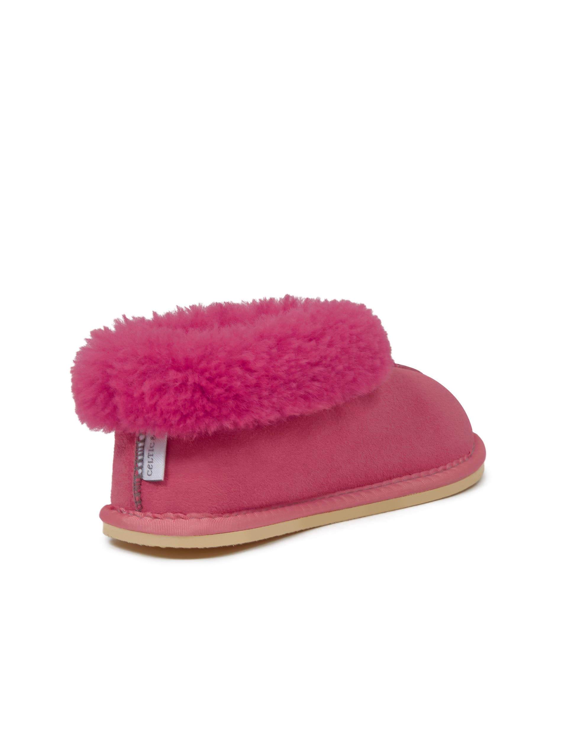 Celtic 
Co. Ladies
 Shearling Bootee Slippers, Alternate, color, Raspberry