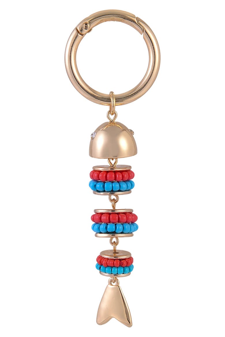 Beaded Sardine Bag Charm, Main, color, GOLD MULTI