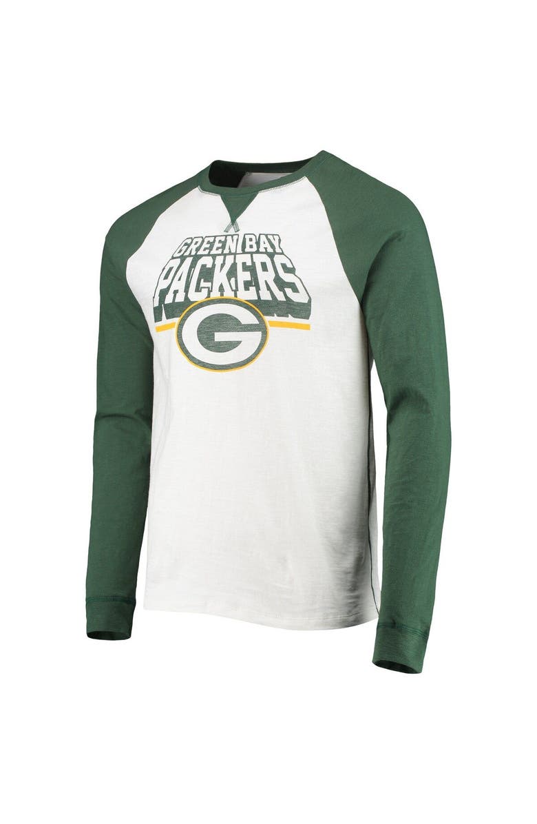 Junk Food Men's Junk Food White/Green Bay Packers Colorblock Raglan Long Sleeve T-Shirt, Alternate, color, White