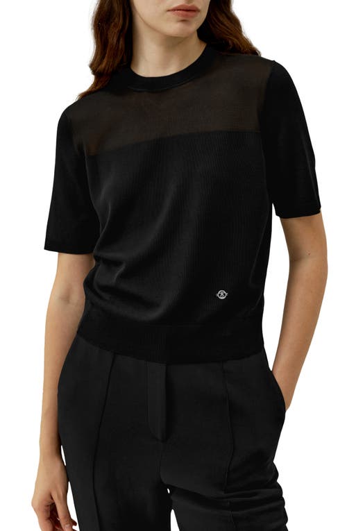 Lilysilk Sophisticated Dual-knit Silk T-shirt In Black