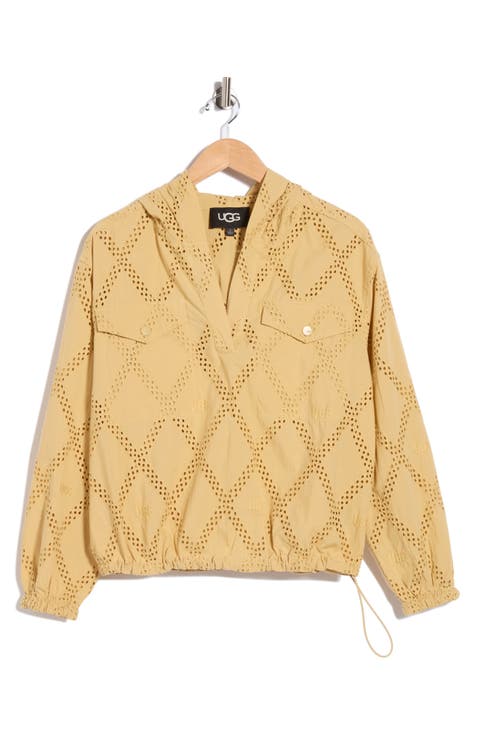 Jessamine Eyelet Hooded Pullover