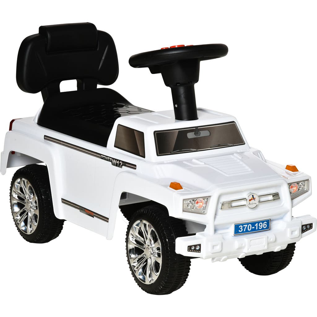 Aosom Kids SUV Push Car with Horn, Music, Lights, Storage in White  product