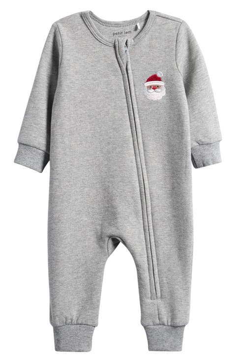 Santa Baby Stretch Organic Cotton Fitted One-Piece Pajamas (Baby)