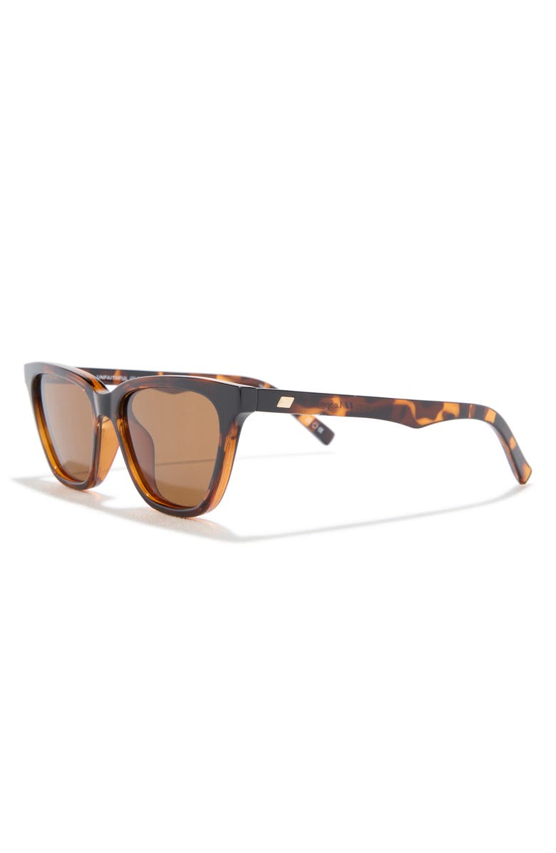 Le Specs Unfaithful 54mm Polarized Cat Eye Sunglasses, Alternate, color, Tort / Brown Mono Polarized