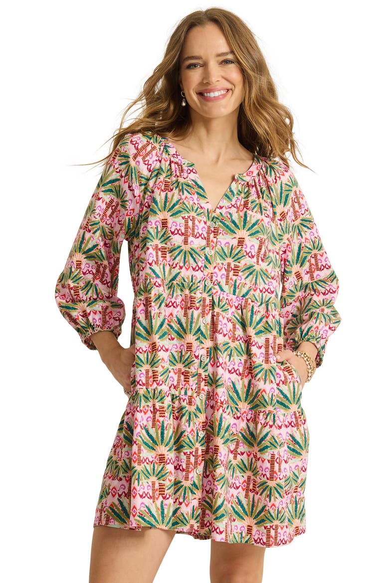 Palm Pointe Tiered Shirtdress, Alternate, color, SUGAR PINK