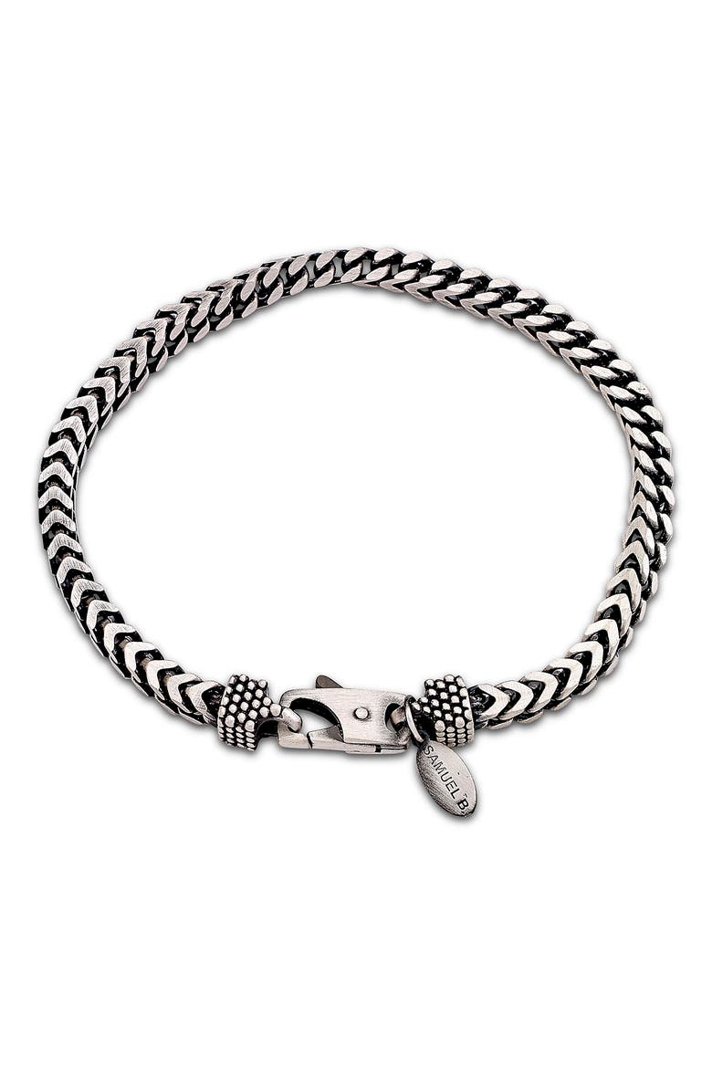 Sterling Silver Woven Chain Bracelet, Main, color, SILVER