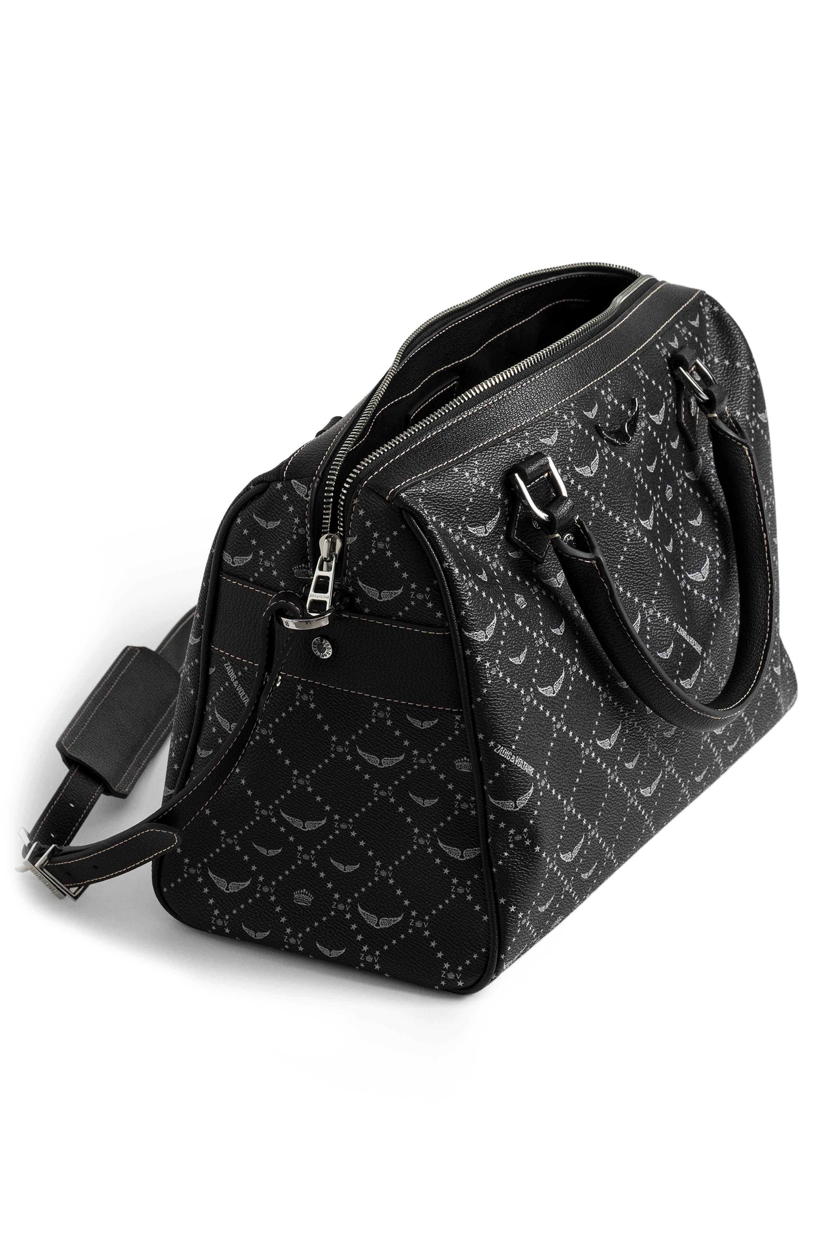 Zadig & Voltaire Medium Sunny Vibe Monogram Bag, Alternate, color, Black