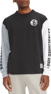 TOMMY JEANS Men's Tommy Jeans Black Brooklyn Nets Richie Color Block Long Sleeve T-Shirt