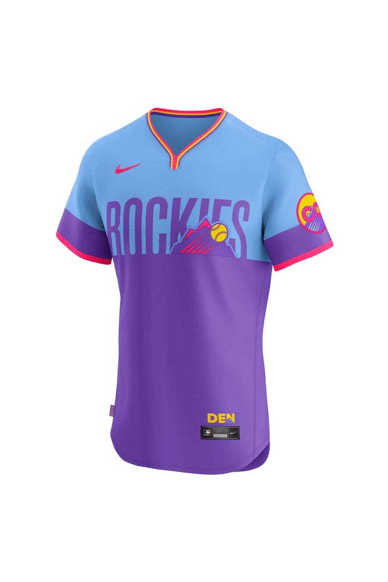Men's Nike Purple Colorado Rockies 2025 City Connect Elite Jersey, Alternate, color, Purple