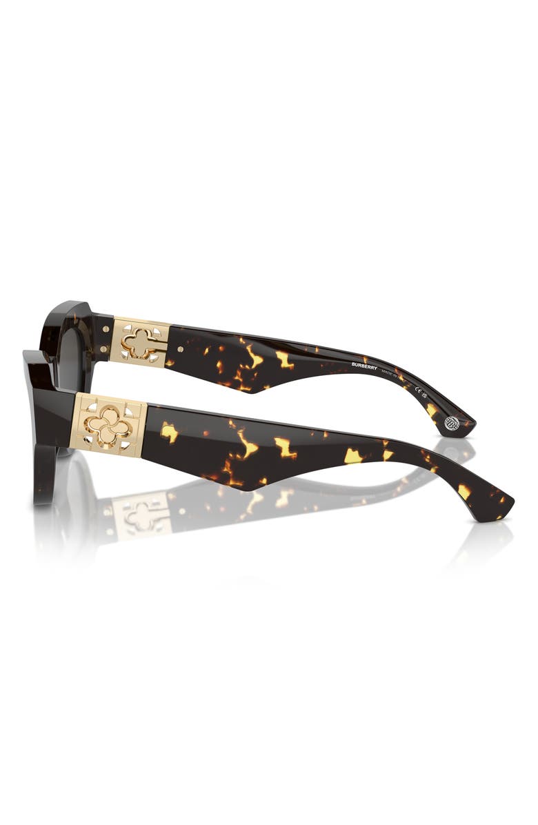 Burberry 52mm Irregular Sunglasses, Alternate, color, Dk Havana