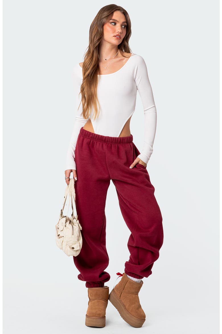 Clark Oversize Sweatpants, Alternate, color, BURGUNDY