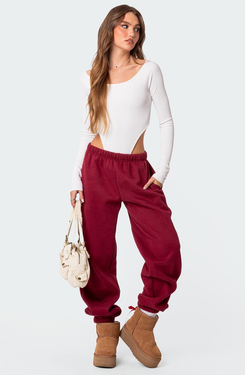 EDIKTED Clark Oversize Sweatpants, Alternate, color, Burgundy