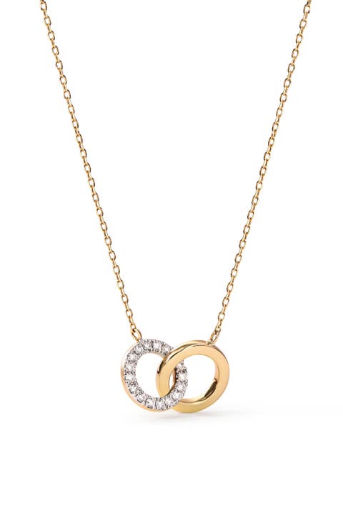 Solid Yellow Gold - Duo Links Diamond Necklace