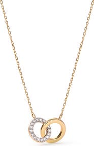 Ana Luisa Solid Yellow Gold - Duo Links Diamond Necklace