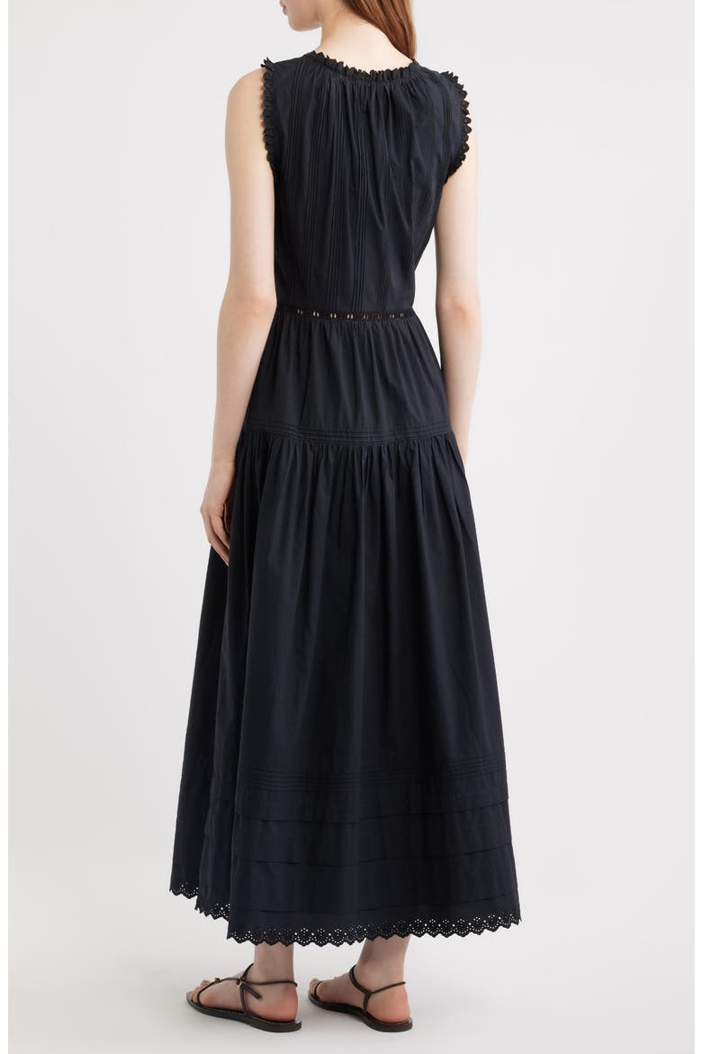 Hortense Organic Cotton Midi Dress, Alternate, color, BLACK