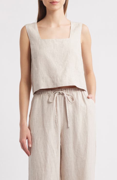 Akira Linen Crop Tank