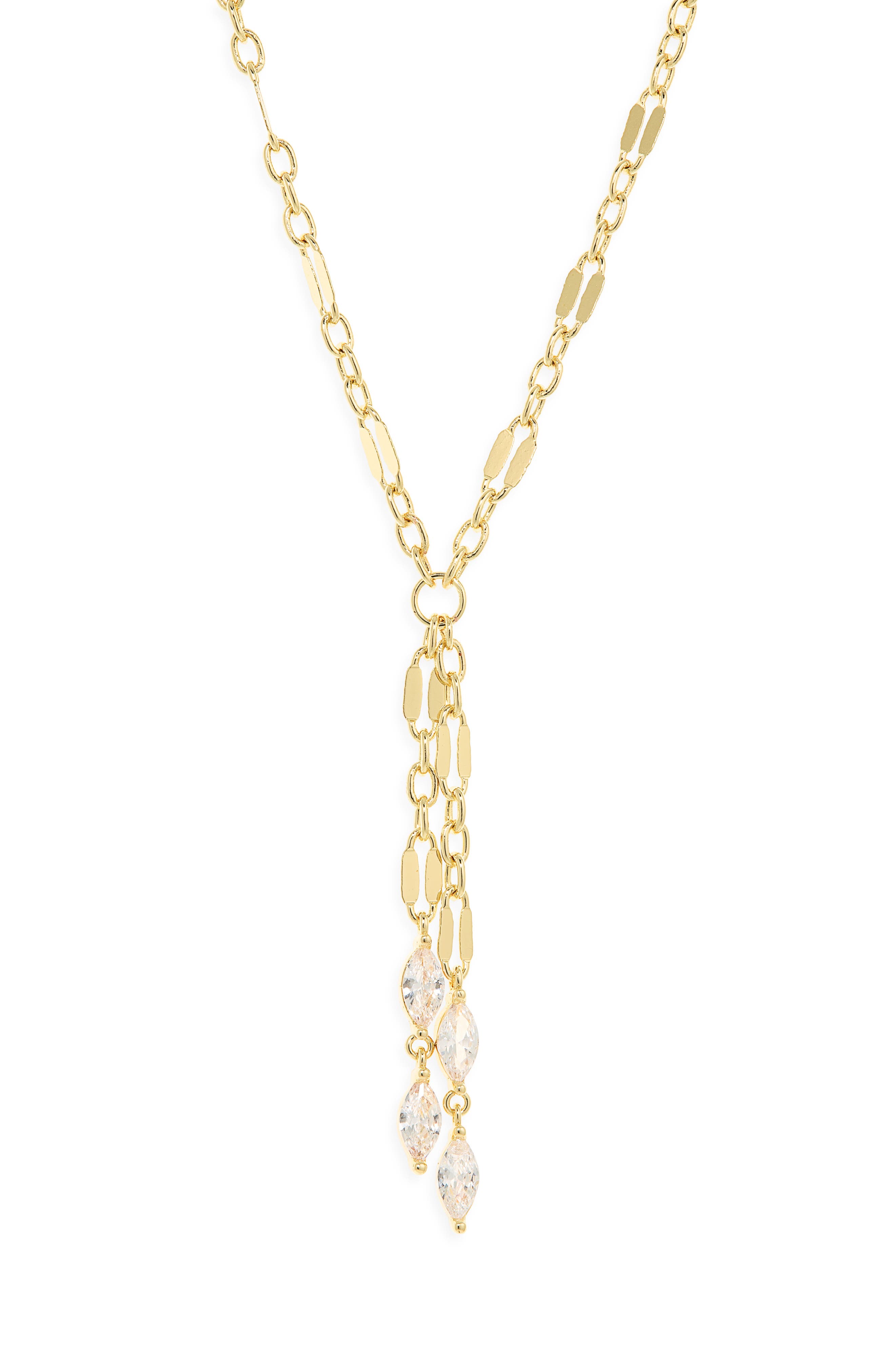 Cubic Zirconia Mariner Lariat Necklace